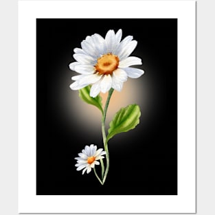 Watercolor Daisy Design Posters and Art